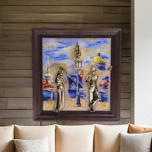 Бронзовая ключница настенная "Пара. Набережная. Мост" с подсветкой купить с доставкой Бронзовая ключница настенная "Пара. Набережная. Мост" с подсветкой